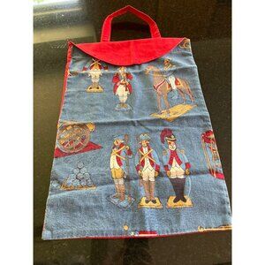 Vintage 1960's Handmade Cloth Tote Bag United States Revolutionary War Theme